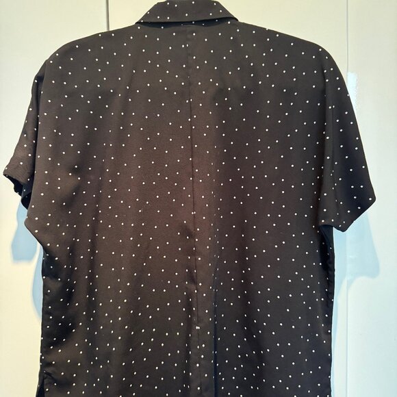 Black and White Dot Rayon Poly shirt - Picture 2 of 3